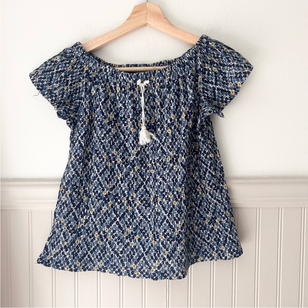 Stylish Kids Blue Patterned Blouse Gurls Size Large